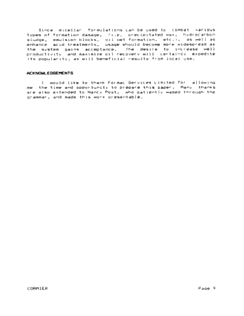 Micellar Additive Systems in Oilfield Stimulation Page 9