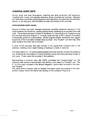 The Geology of Porosity and Permeability Variation in Siluran Pinnacle Reefs, Southwestern Ont. Page 5