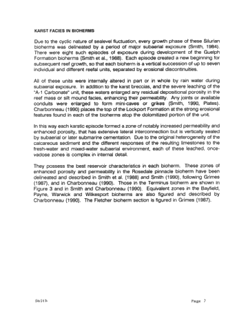 The Geology of Porosity and Permeability Variation in Siluran Pinnacle Reefs, Southwestern Ont. Page 7