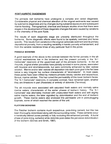 The Geology of Porosity and Permeability Variation in Siluran Pinnacle Reefs, Southwestern Ont. Page 9