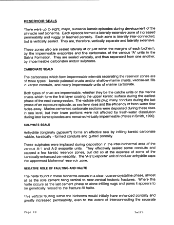 The Geology of Porosity and Permeability Variation in Siluran Pinnacle Reefs, Southwestern Ont. Page 10
