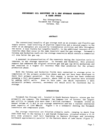 Secondary Recovery of Oil in a Natural Gas Storage Reservoir: A Case Study Page 1