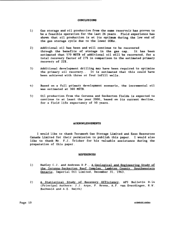 Secondary Recovery of Oil in a Natural Gas Storage Reservoir: A Case Study Page 10