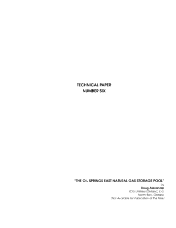 The Oil Springs East Natural Gas Storage Pool Page 1