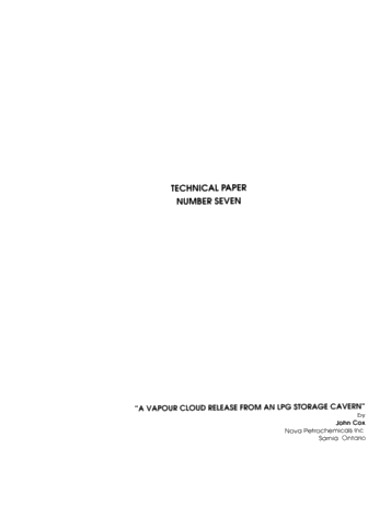 A Vapour Cloud Release From an LPG Storage Cavern Page 1