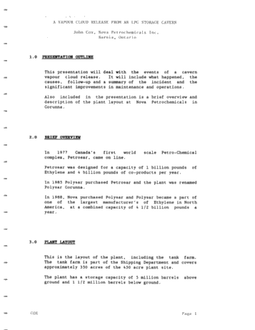 A Vapour Cloud Release From an LPG Storage Cavern Page 1