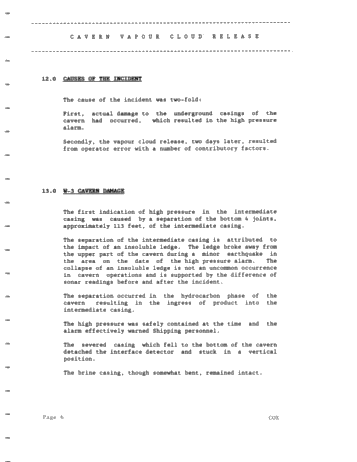 A Vapour Cloud Release From an LPG Storage Cavern Page 6