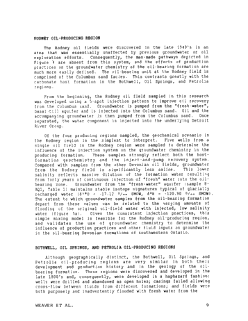 The Effect of Production Practices On Devonian Oilfield Groundwater Chemistry in Lambton County, Ont. Page 9