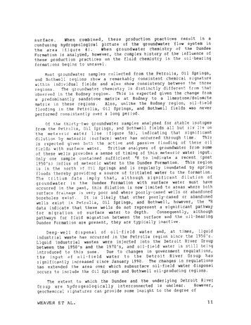 The Effect of Production Practices On Devonian Oilfield Groundwater Chemistry in Lambton County, Ont. Page 11