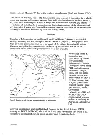 Ordovician Bentonites in the Subsurface of Southwestern Ont. Page 3