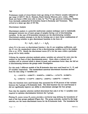 Ordovician Bentonites in the Subsurface of Southwestern Ont. Page 14
