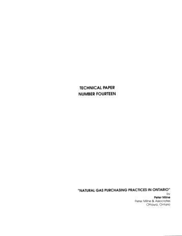 Natural Gas Purchasing Practices in Ontario Page 1