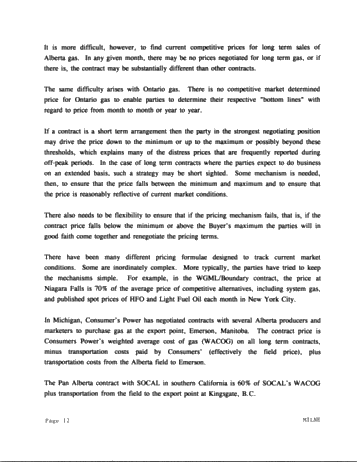 Natural Gas Purchasing Practices in Ontario Page 12