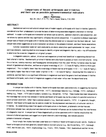 Comparisons of Recent Arthropods and Trilobites Trilobites and Their Use as Possible Paleoenvironmental Indicators Page 1