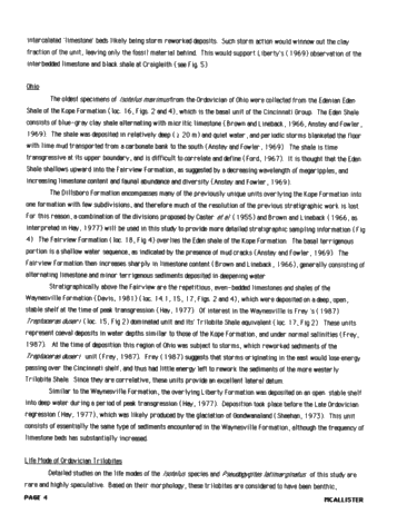 Comparisons of Recent Arthropods and Trilobites Trilobites and Their Use as Possible Paleoenvironmental Indicators Page 4