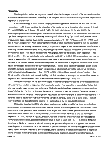 Comparisons of Recent Arthropods and Trilobites Trilobites and Their Use as Possible Paleoenvironmental Indicators Page 12