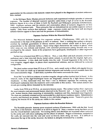 Subaerial Exposure of Middle Silurian Guelph Formation Pinnacle Reefs of the Michigan Basin, Southwestern Ontario Page 7