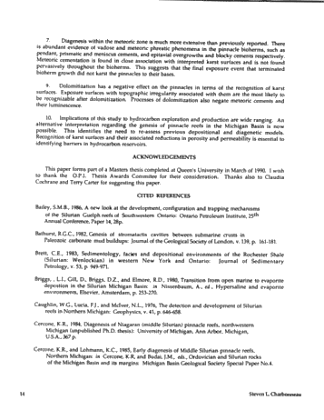 Subaerial Exposure of Middle Silurian Guelph Formation Pinnacle Reefs of the Michigan Basin, Southwestern Ontario Page 14