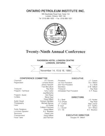 Twenty-Ninth Annual Conference Page 1