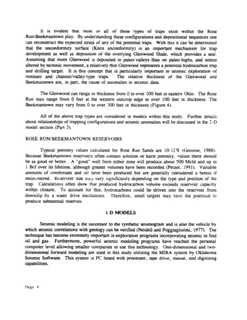 Seismic Modeling of the Rose Run Formation, Eastern Ohio Page 4
