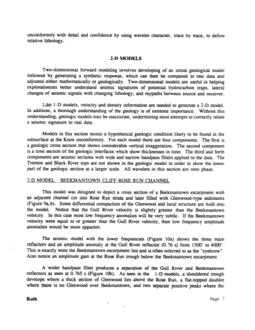 Seismic Modeling of the Rose Run Formation, Eastern Ohio Page 7