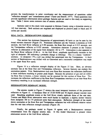 Seismic Modeling of the Rose Run Formation, Eastern Ohio Page 9