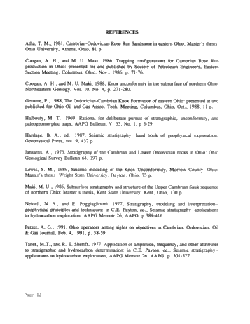 Seismic Modeling of the Rose Run Formation, Eastern Ohio Page 12