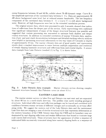 New Deep Structural Profiles From Old Seismic Data; an Ugly Duckling Case History From the Eastern Great Lakes, Southern Ontario. Page 4