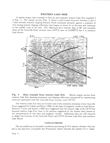 New Deep Structural Profiles From Old Seismic Data; an Ugly Duckling Case History From the Eastern Great Lakes, Southern Ontario. Page 6