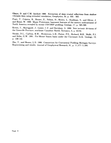 New Deep Structural Profiles From Old Seismic Data; an Ugly Duckling Case History From the Eastern Great Lakes, Southern Ontario. Page 8