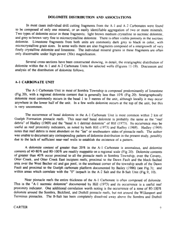 Dolomitization Patterns in the Salina A-1 and A-2 Units, Sombra Township, Ontario Page 7