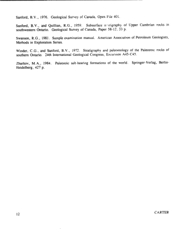 Dolomitization Patterns in the Salina A-1 and A-2 Units, Sombra Township, Ontario Page 12