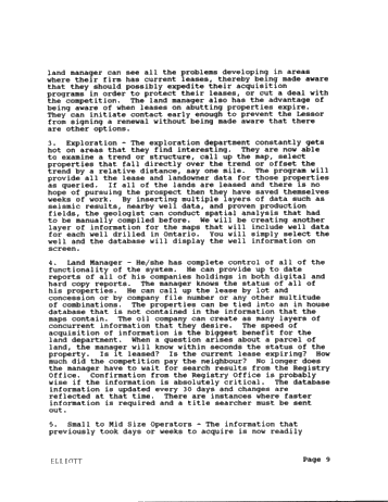 Geographic Information Systems and Land Management for the Ontario Oil Patch Page 9