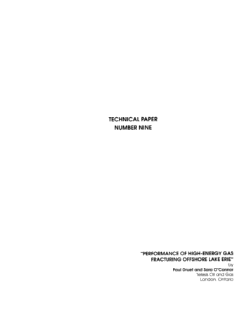 Performance of High-Energy Gas Fracturing Offshore Lake Erie Page 1