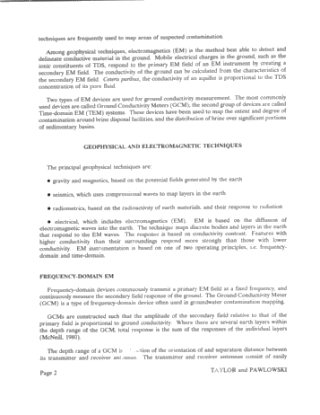 Electromagnetic Mapping of Brine Contamination in Petroleum Producing Areas Page 2
