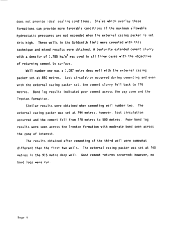 Foam Cementing Across Fractured Ordovician Formations in Kent/Essex County Page 4