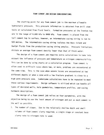 Foam Cementing Across Fractured Ordovician Formations in Kent/Essex County Page 5