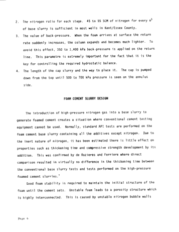 Foam Cementing Across Fractured Ordovician Formations in Kent/Essex County Page 6