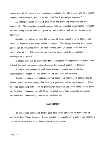 Foam Cementing Across Fractured Ordovician Formations in Kent/Essex County Page 10