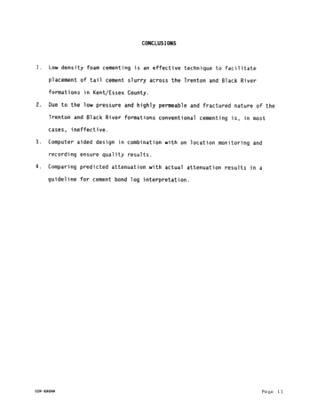 Foam Cementing Across Fractured Ordovician Formations in Kent/Essex County Page 13