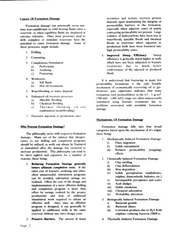 The Design and Use of Laboratory Tests to Reduce Formation Damage in Oil and Gas Reservoirs Page 2