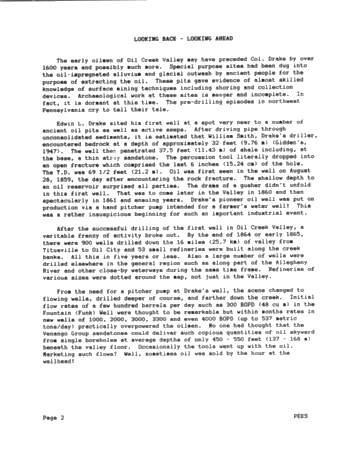 The Opening Years and Subsequent Events of the Early Oil Industry in Oil Creek Valley, N.W. Pennsylvania, U.S.A. Page 2
