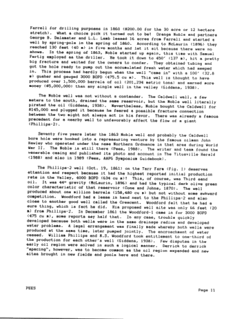 The Opening Years and Subsequent Events of the Early Oil Industry in Oil Creek Valley, N.W. Pennsylvania, U.S.A. Page 11