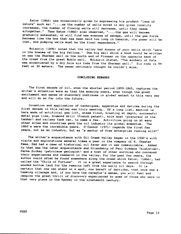 The Opening Years and Subsequent Events of the Early Oil Industry in Oil Creek Valley, N.W. Pennsylvania, U.S.A. Page 13