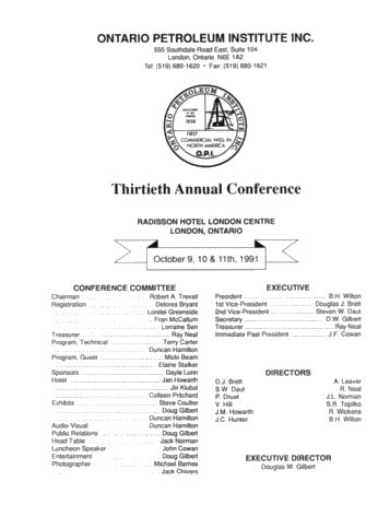 Thirtieth Annual Conference Page 1