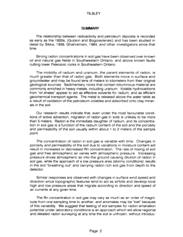 Soil Radon Gas Surveying: a Rapid Inexpensive Exploration Tool for Oil and Natural Gas Page 1