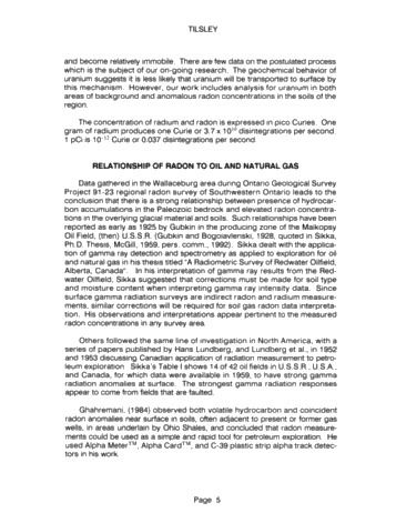 Soil Radon Gas Surveying: a Rapid Inexpensive Exploration Tool for Oil and Natural Gas Page 4