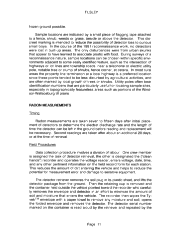 Soil Radon Gas Surveying: a Rapid Inexpensive Exploration Tool for Oil and Natural Gas Page 10