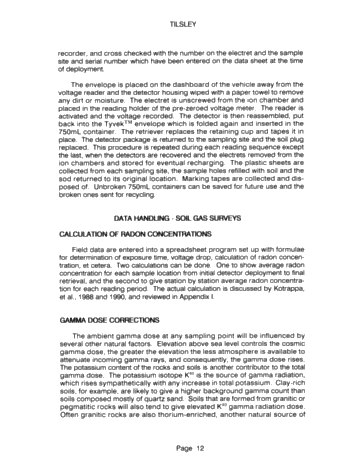 Soil Radon Gas Surveying: a Rapid Inexpensive Exploration Tool for Oil and Natural Gas Page 11