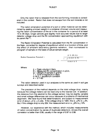 Soil Radon Gas Surveying: a Rapid Inexpensive Exploration Tool for Oil and Natural Gas Page 15